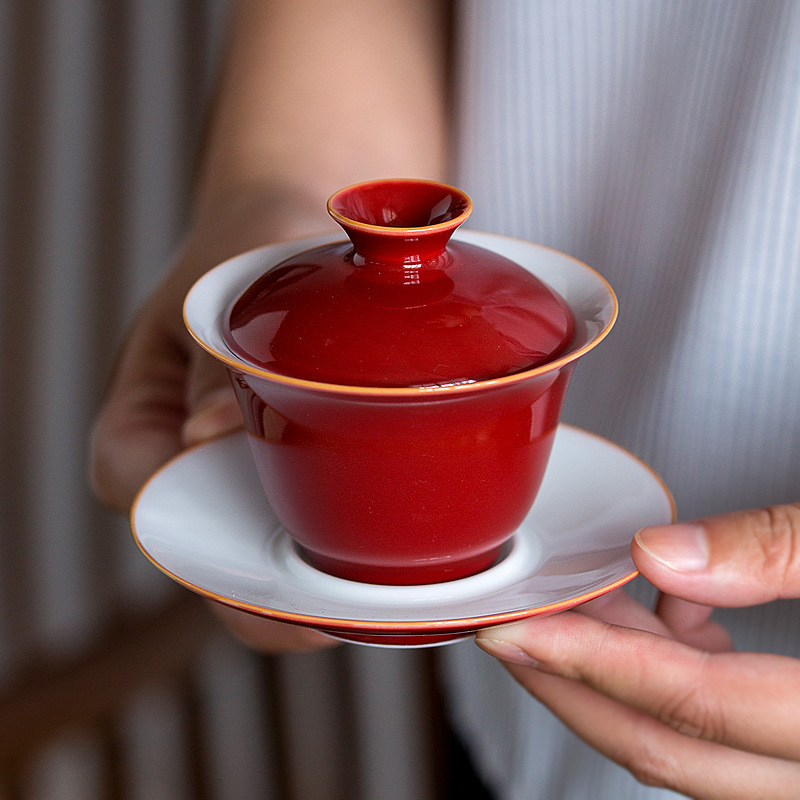 The Custom dehua white porcelain household finger bowl of tea set ceramic cup small sweet white thin foetus three tureen tea cups