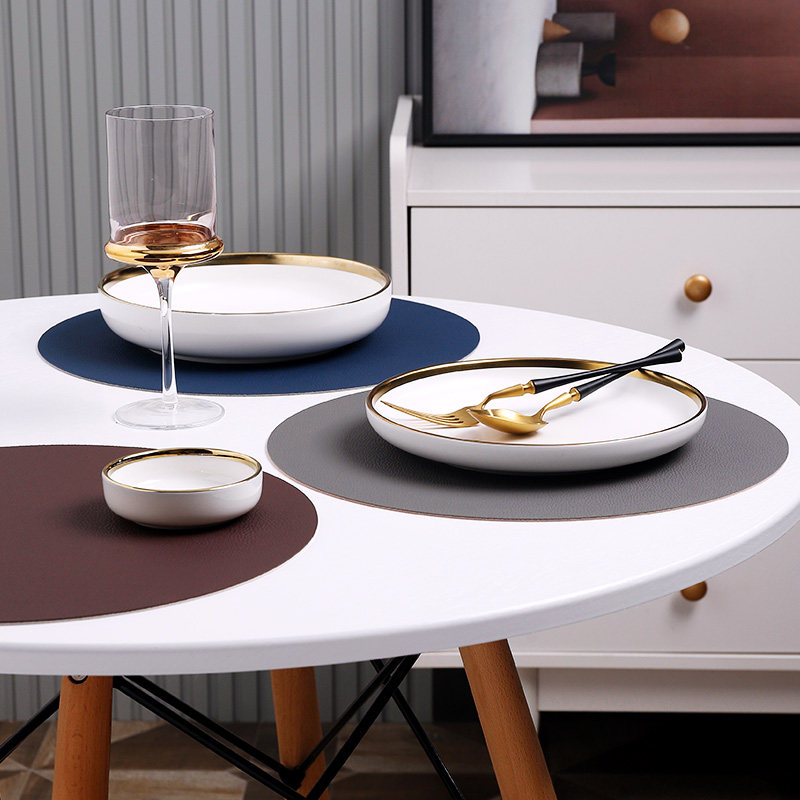 Round table mat waterproof and greaseproof Chinese-style round table cushion Brief about Nordic Western Dining Mat thermal insulation mat Rice Cushion Dining Mat-Taobao