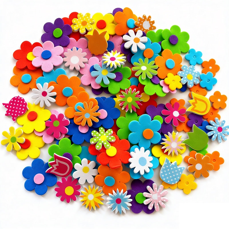 Free Shipping 100 Pieces of Colorful 3D Flower Foam Stickers for Children, Kindergarten Stickers, Spring Atmosphere, Mother's Day Free Shipping 100 Pieces of Colorful 3D Flower Foam Stickers for Children, Kindergarten Stickers, Spring Atmosphere, Mother's Day