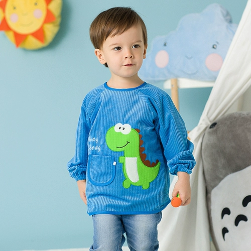 Бархатный детский нагрудник подходит для мужчин и женщин для еды, водонепроницаемое демисезонное термобелье, лонгслив, фартук, сзади на завязках