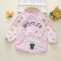 Winter Crystal velvet baby food gown children waterproof long sleeve apron reverse dress dress baby coat coat top shirt