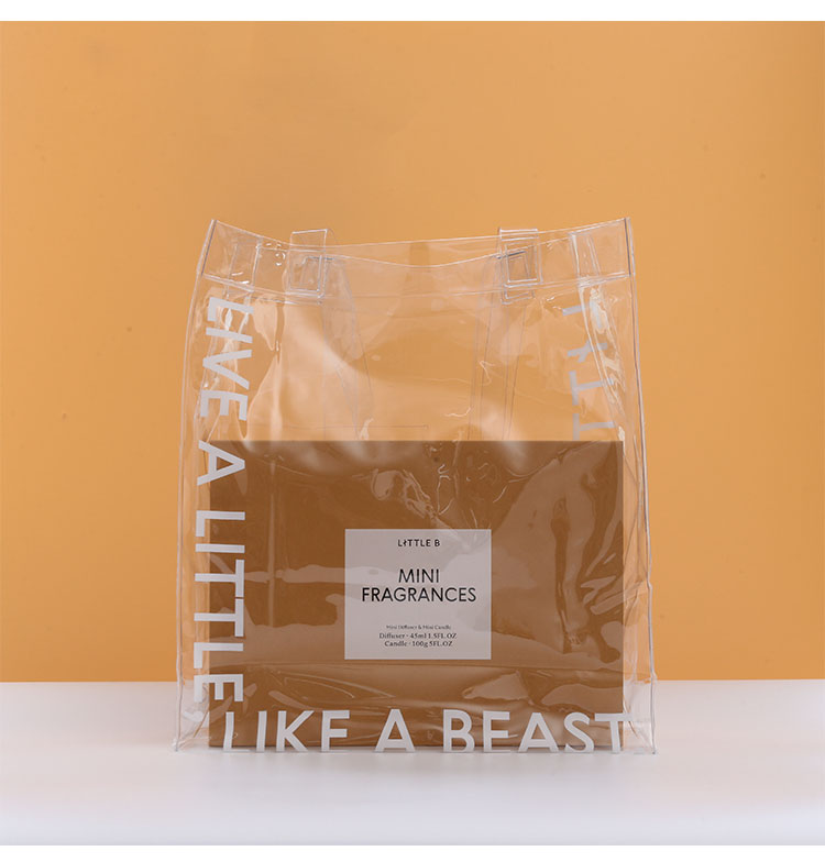 Wild beasts LITTLE B transparent printed PVC shopping Handbags with small numbers of plastic bags