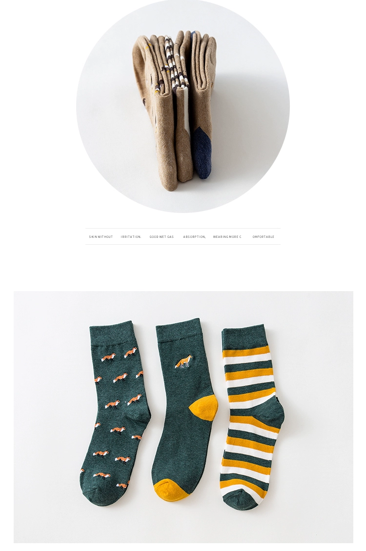 3 đôi vớ hộp quà kết hợp cotton mùa thu và mùa đông mới