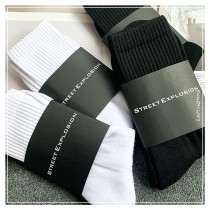 3 Double-colored Pure Business Men's Black and White Socks Pure Cotton Stockets Couple Socks with Thick Hairy Circle Anti-Smelly Sports Sox