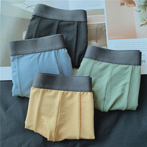 Modal mens underwear cold breathable mesh antibacterial boxer pants literary youth middle waist black boxer shorts