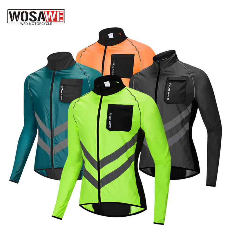 WOSAWE locomotive cycling windclothes men breathable speed and thin large code motorcycle reflective coat motorcycle equipment