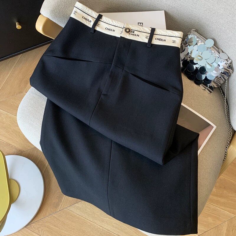 Counter-Brand Women's Clothing Discount New High-Waisted Suit H-Line Skirt Letter A-Line Straight Suit Half Skirt for Women