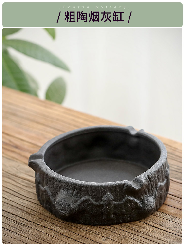 Zhuo royal porcelain ceramic creative ashtray coarse pottery ashtray home sitting room office retro move ashtrays