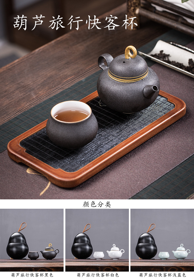 Zhuo travel royal ceramic tea set a pot of a single mini portable kung fu tea set office household contracted