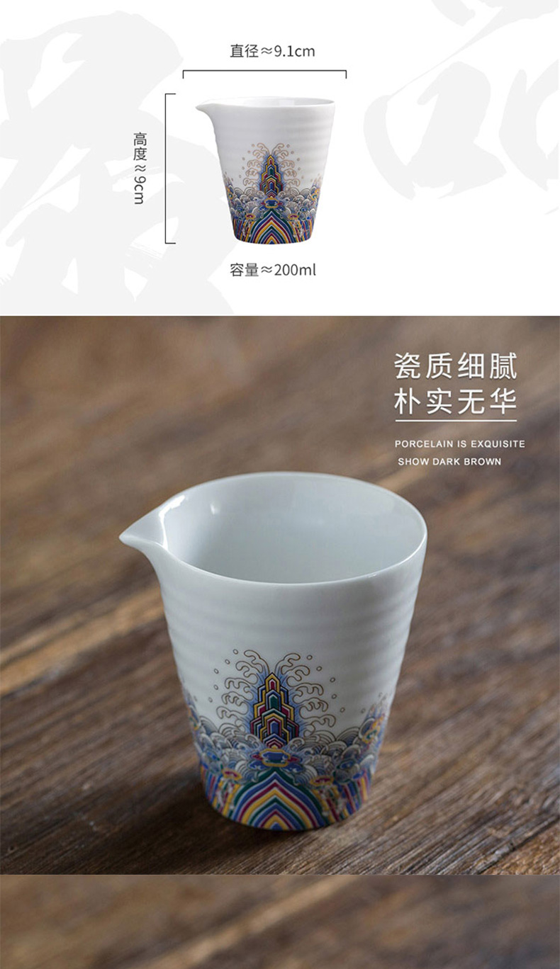 Zhuo imperial enamel only three tureen household kung fu tea set ceramic tea cup pot of white porcelain bowl is large