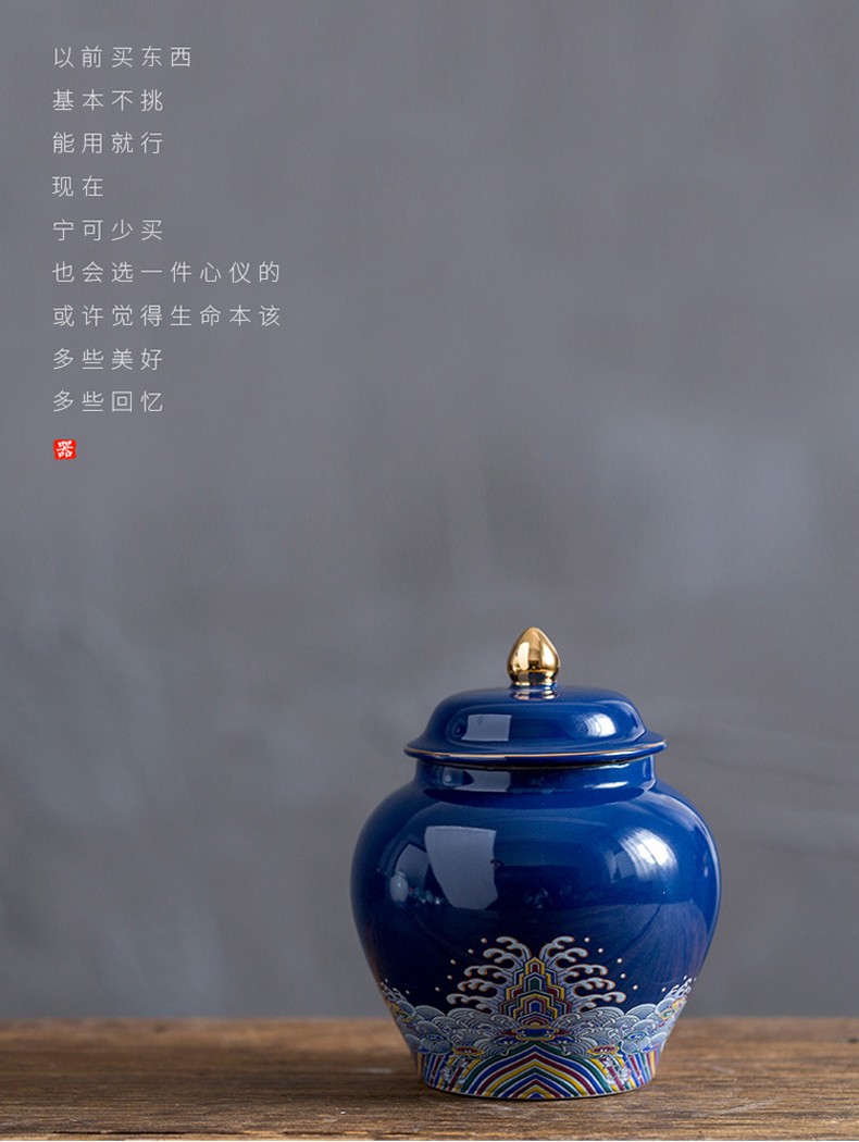 Zhuo royal pu - erh tea half jins seal storage tank a large household round as cans ceramic POTS of tea caddy fixings