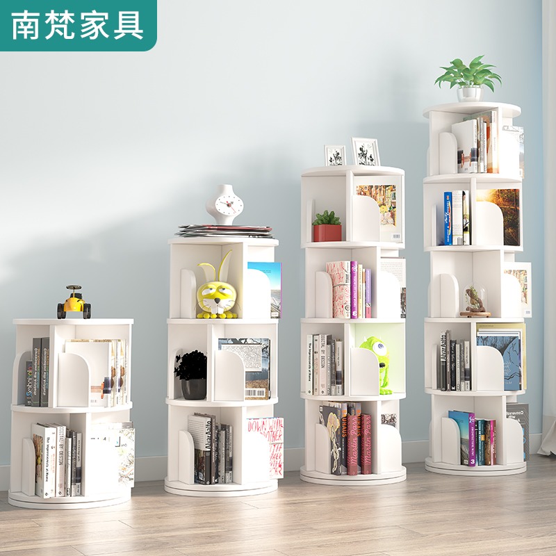 Simple rotating bookshelf children's shelf painting this shelf landing home economy living room primary school students simple bookcase