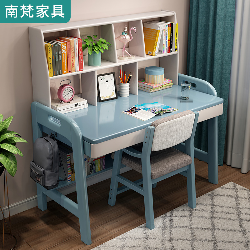 Children Desk Elementary School Kids Book Table And Chairs Suit Brief Home Bedroom Full Solid Wood Learning Simple Computer Desk