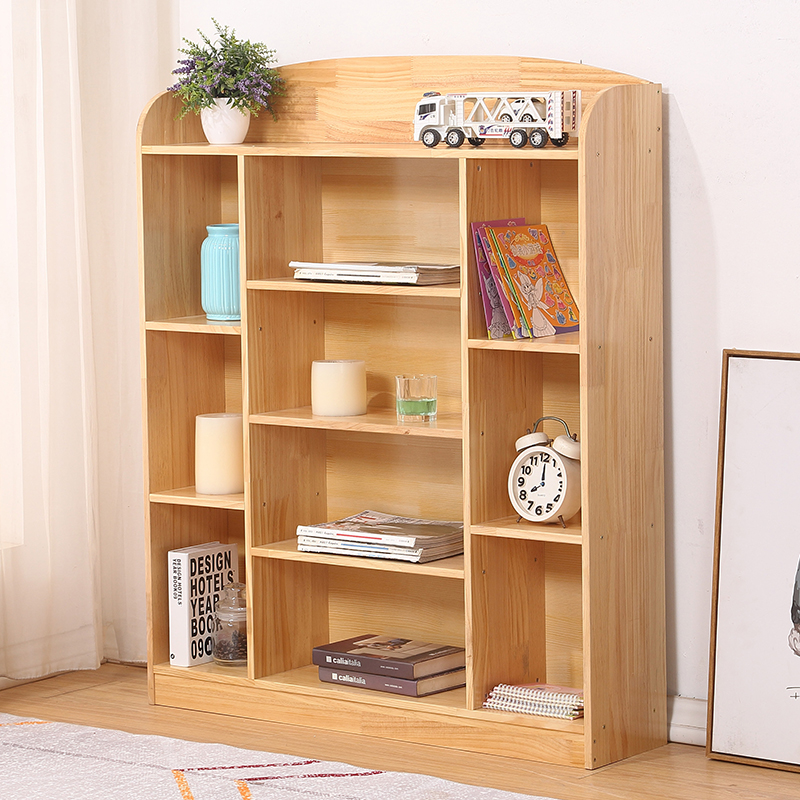 Simple log book shelves Children's shelves Painted Frame Floor Home Economy Style Living Room Elementary School Students Minimalist Bookcase