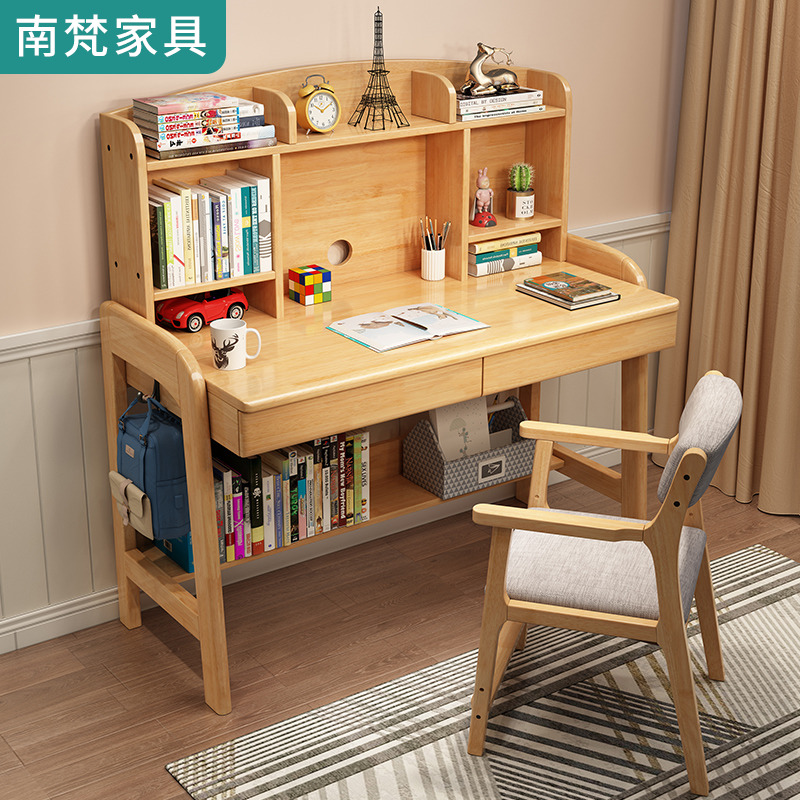 Solid wood desk with frame integrated table bedroom with lifting student desk minimalist modern children study table for home