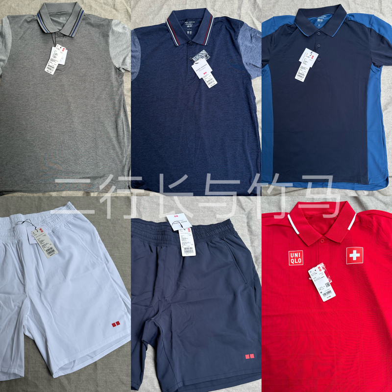 Uniqlo Federer Co-Branded Tennis Uniform Short-Sleeved Shorts Uniqlo Federer Co-Branded Tennis Uniform Short-Sleeved Shorts