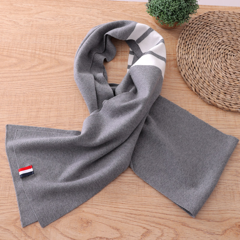 Autumn Winter Scarf for men and women Warm Scarf Han version Fashion plus-line lacing lengthened simple 100 lap knit neck cover
