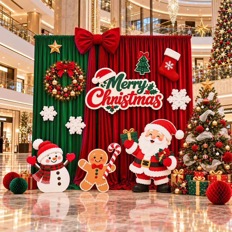 Christmas Decoration Scene Setup Atmosphere Mall Store Christmas Tree Photo Spot Beautiful Display Backdrop Kt Board Christmas Decoration Scene Setup Atmosphere Mall Store Christmas Tree Photo Spot Beautiful Display Backdrop Kt Board