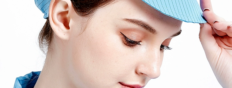 Mũ chống bụi Mũ công nhân nhỏ Mũ chống tĩnh điện màu trắng xanh nhà máy thực phẩm xưởng điện tử phòng sạch mũ không bụi mũ sọc nón y tế trắng nón y tế tiệt trùng