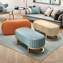 Nordic leather stool changing shoe stool leather sofa stool clothing store long stool bedroom Italian light luxury fashion bed end stool