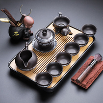 Purple Sand tea set Full set of Kung Fu tea pot Household high-grade retro office guest tea cup Fair cup cover bowl