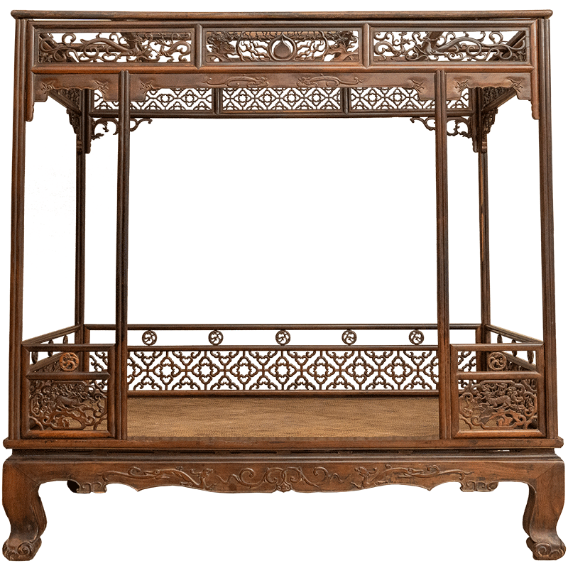 Qing Dynasty open-carved mahogany classical furniture antiques