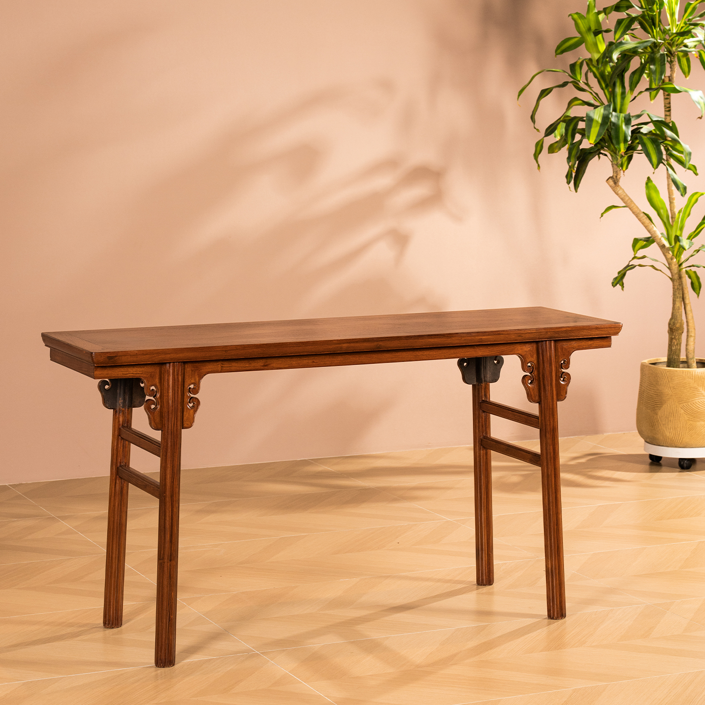 Huanghuali chuck tenon Ruyi moiré flat-top case