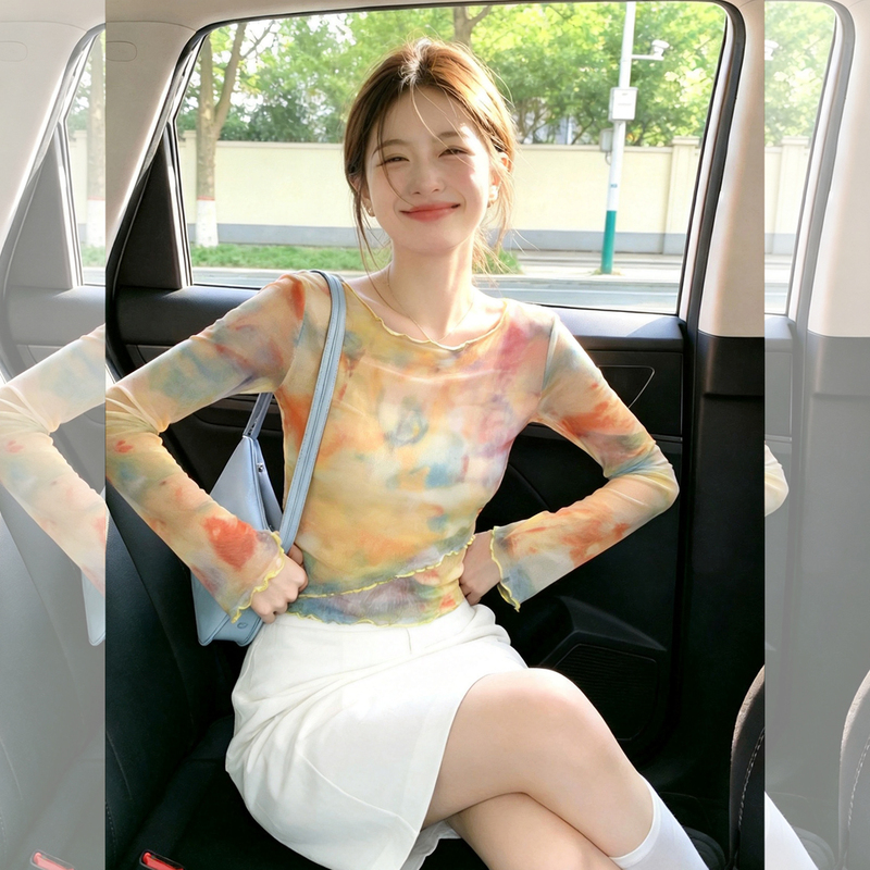 Super Nice-Looking Tie-Dye Printed Long-Sleeved T-Shirt for Women, Unique and Unique, Thin Sun Protection Blouse, 2026 New Summer Top Super Nice-Looking Tie-Dye Printed Long-Sleeved T-Shirt for Women, Unique and Unique, Thin Sun Protection Blouse, 2026 New Summer Top