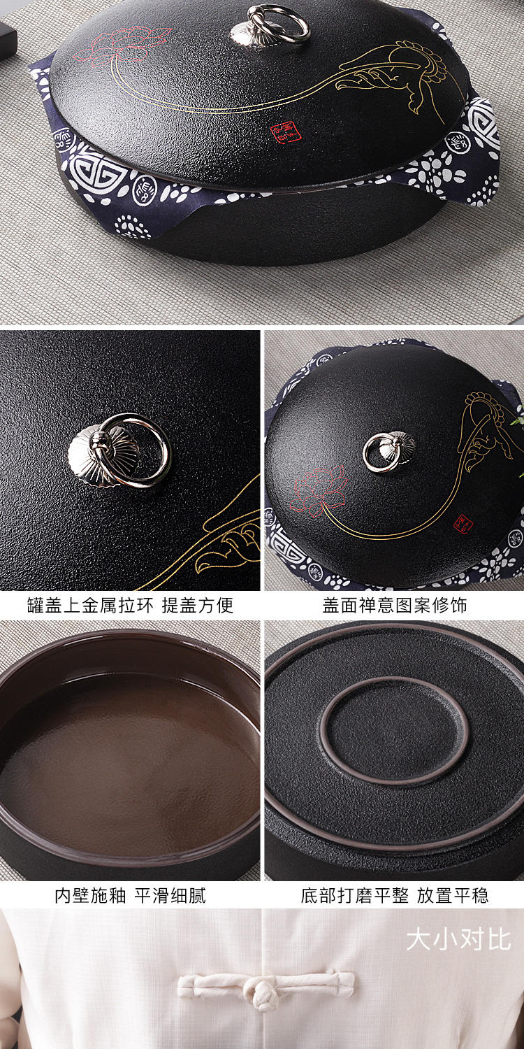 The flute, black pottery tea pot seal storage POTS puer tea as cans cake white tea packaging moistureproof manual size seven