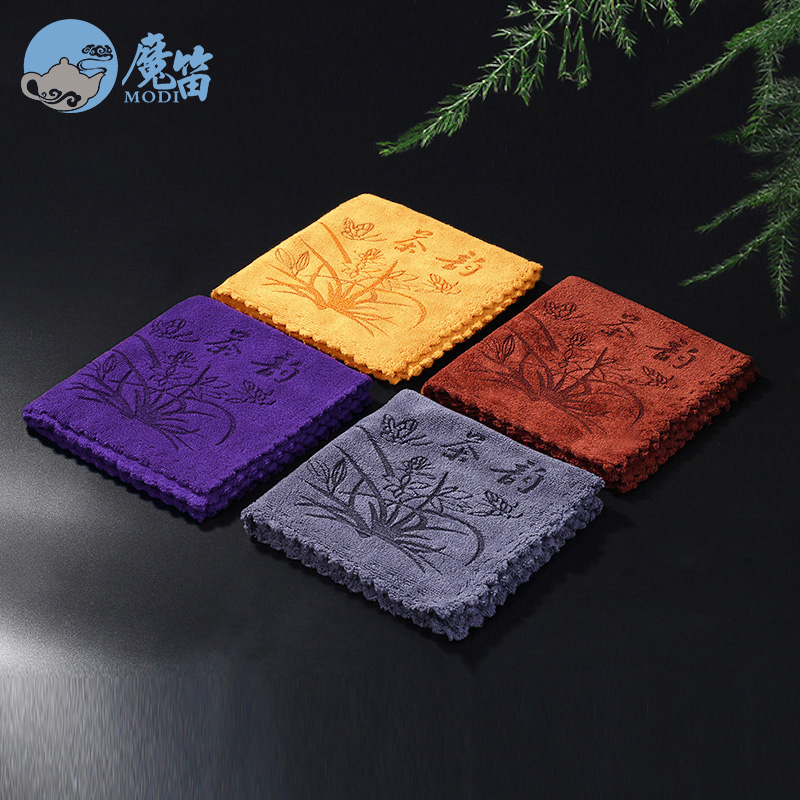 The flute to thicken The tea towel fabric absorbent cotton cloth kung fu tea tea tea accessories dedicated high - grade tea towel