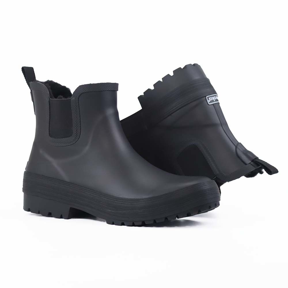 powersnail winter new pint warm short cylinder rain shoes for men and women lovers anti-chill rubber shoes non-slip waterproof shoes oak-Taobao