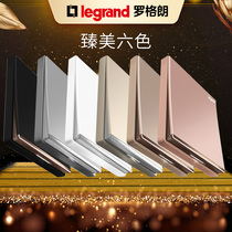 Rogrand switch socket shindian Magnolia White 86 type five-hole household wall wall power socket panel porous