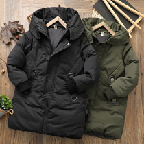 Boys cotton-padded clothes childrens tide childrens foreign style long cotton-padded coat thick childrens new foreign gas