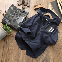 Childrens camouflage jacket jacket boys winter clothes thin velvet top 2020 Spring and Autumn new children hooded trench coat