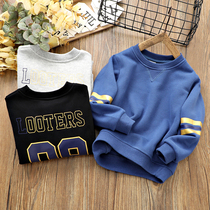 Boy plus velvet sweater childrens thick one velvet coat medium boy warm pullover Korean print