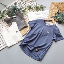 Childrens short-sleeved T-shirt boys breathable elastic cotton T-shirt middle-aged children 2020 summer clothes New coat Tide brand