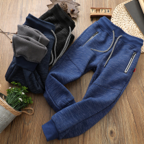 Boys pants autumn and winter new children plus velvet casual pants