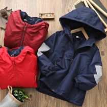 Boys cotton tide child Western style coat autumn and winter plus velvet coat 2020 new zhong da tong lamb boy childrens clothing