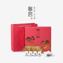 Ceramic kung fu tea set tea cup tea tray set home living room Office National tide fast guest Cup one pot three cups customized