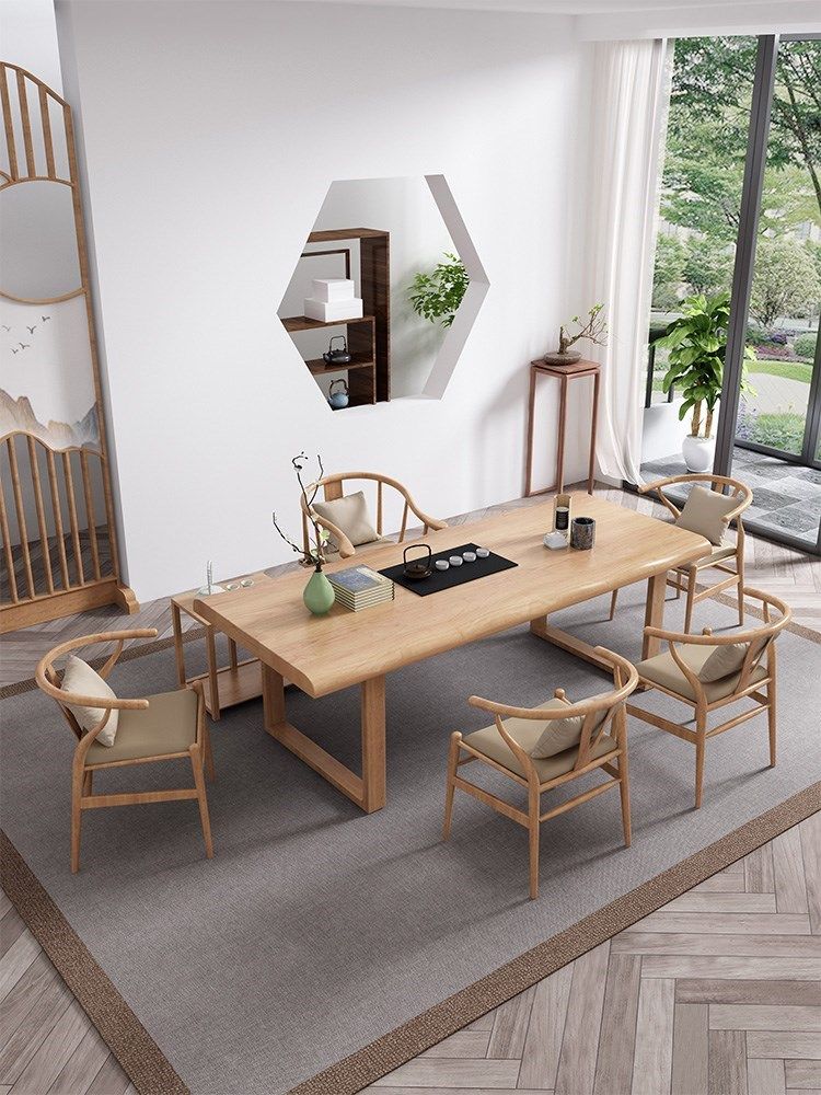 Solid Wood Tea Table Chair Combination Brief Modern New Chinese Kung Fu Tea Table Tea Table Zen for home tea table Tea table