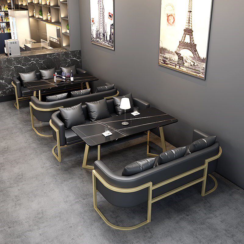 Bar card seat sofa industrial style retro music Qing bar tavern milk tea shop west cafe dining table and chair combination