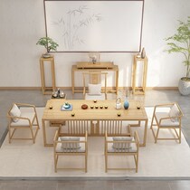 Tea table and chairs Composition New Chinese solid wood Kung Fu tea table imitation ancient Zen Serie tea table minimalist modern tea table tea table
