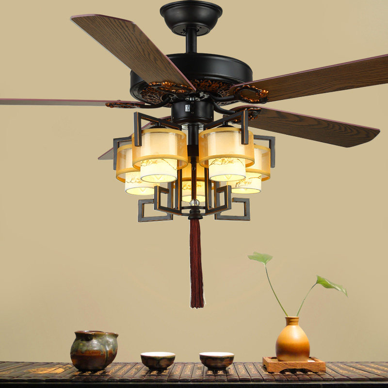 Xiangxiang New Chinese Ceiling Light Restaurant Tea Room Lightroom Lighting Lighting Ceiling Fan China Fan Antique Fan