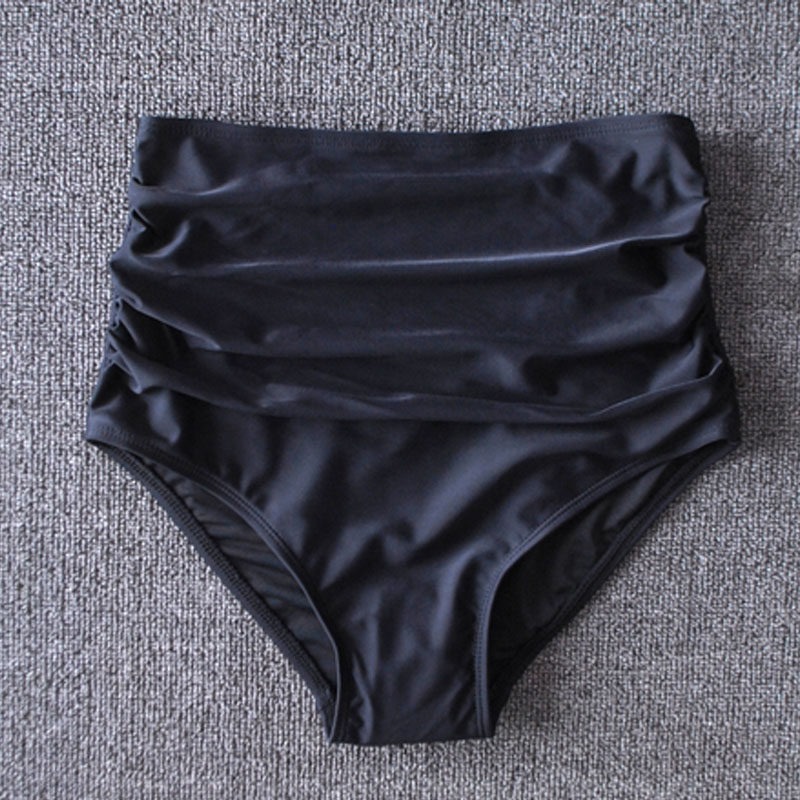 Black High Waist Swimming Pants Woman Triangle Anti-Walking Light Swimsuit Pants Cover slim with large size Single Piece Single Bubble Spa Swimming Trunks