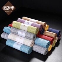 Fuhefeng tea set accessories Tea mat Zen tea table cloth art dry tea mat Linen tea ceremony accessories Waterproof tea towel
