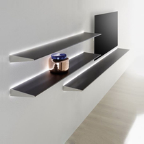 Stainless steel upper wall luminous rack clothing store with lamp bag jewelry display rack wall hanging display rack