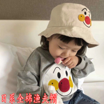 Japanese spring and autumn childrens fishermans hat travel Joker boys and girls baby hats fashion baby spring sun hat