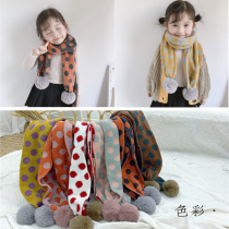 Childrens scarf winter knitting big wave point wool long scarf girl scarf winter warm Korean child baby neck sleeve