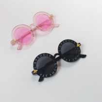 Children sunglasses boy anti-UV summer black letters sunscreen sunglasses tide female baby sunglasses