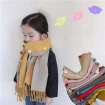 Childrens scarf autumn and winter girls bib winter warm fashion Korean double-sided boys neck sleeve baby cashmere scarf